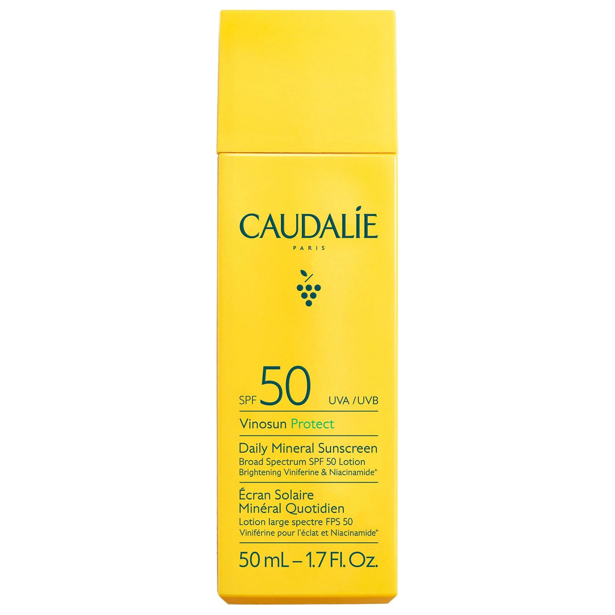 Caudalie Vinosun Protect Daily Mineral Sunscreen SPF50 front view