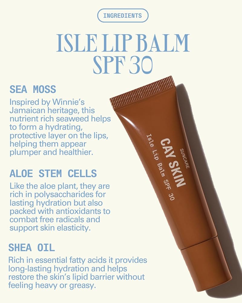 Cay Skin Isle Lip Balm SPF 30 application on lips