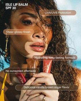 Cay Skin Isle Lip Balm SPF 30 side view showing packaging