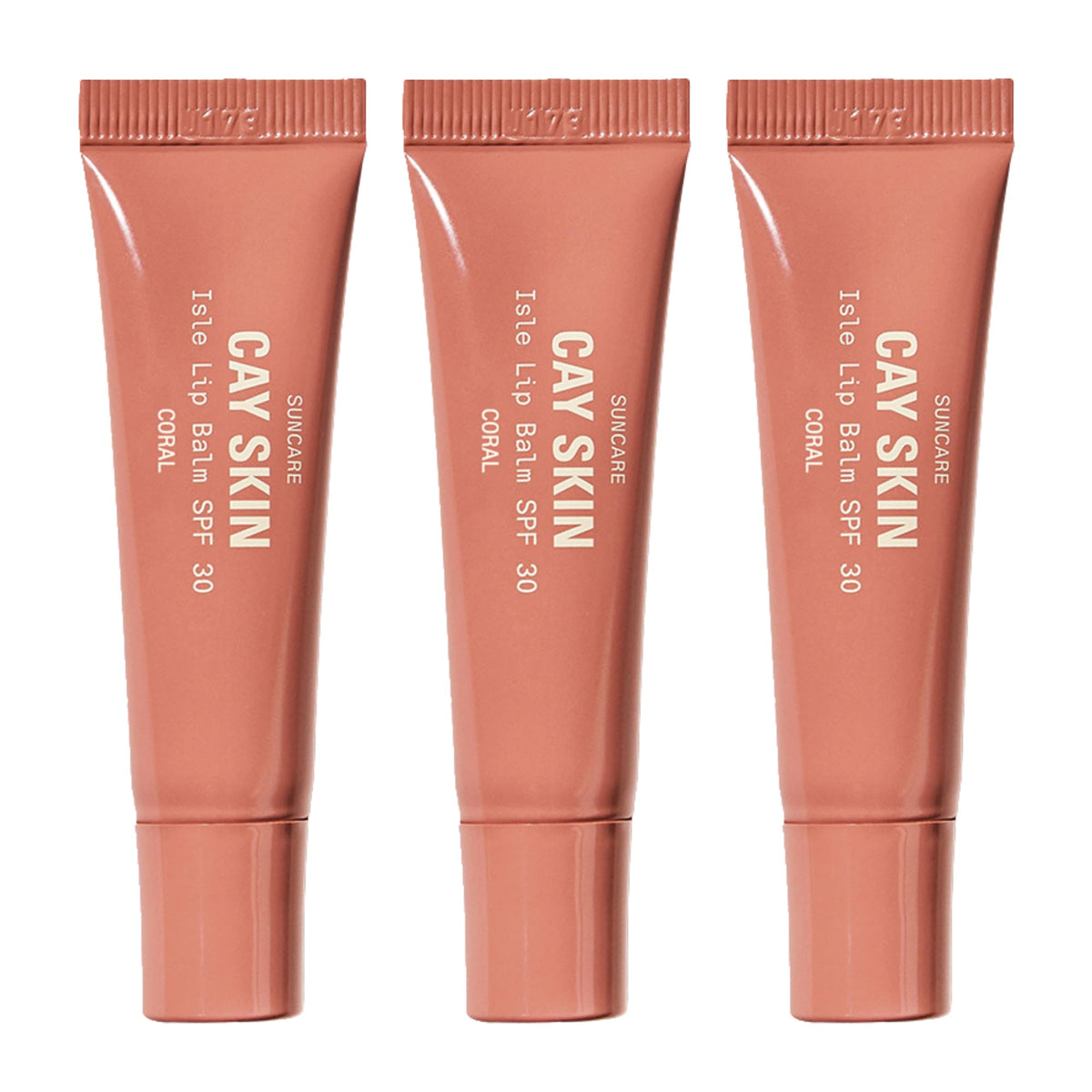 Cay Skin Isle Lip Balm SPF 30 three-pack packaging