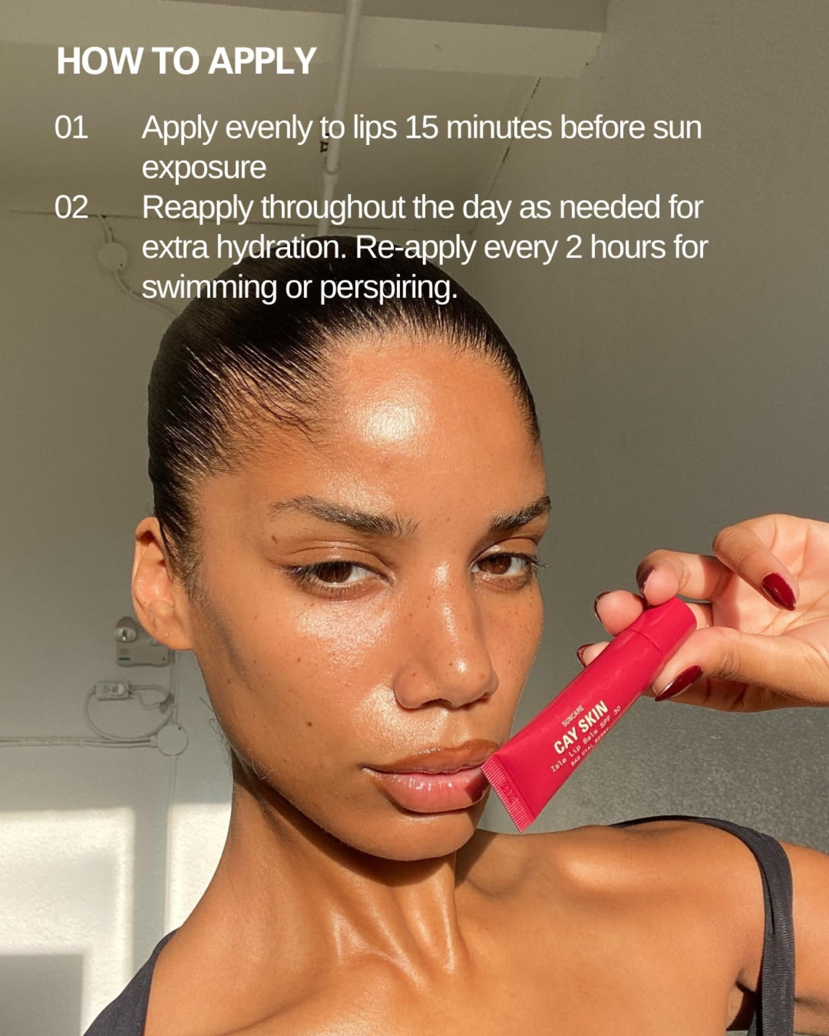Cay Skin Isle Lip Balm SPF 30 Vanilla Brown Sugar in hand
