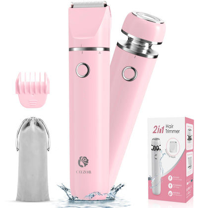 Cayzor Bikini Trimmer and Shaver Kit front view with interchangeable heads