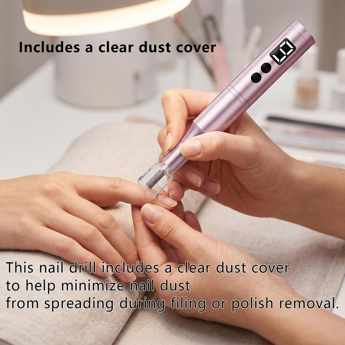 CBVCBV cordless nail drill with dust cover installed