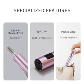 CBVCBV nail drill in use on acrylic nails