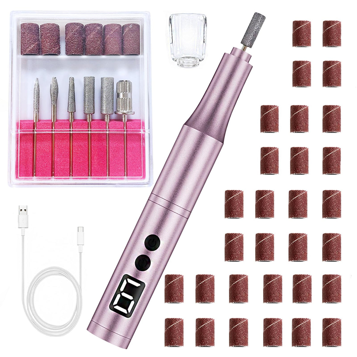 CBVCBV Professional Cordless Nail Drill Kit front view with accessories