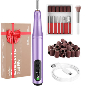 Ccigedy Cordless Electric Nail Drill in purple front view