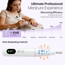 Ccigedy Cordless Electric Nail Drill in use on natural nails