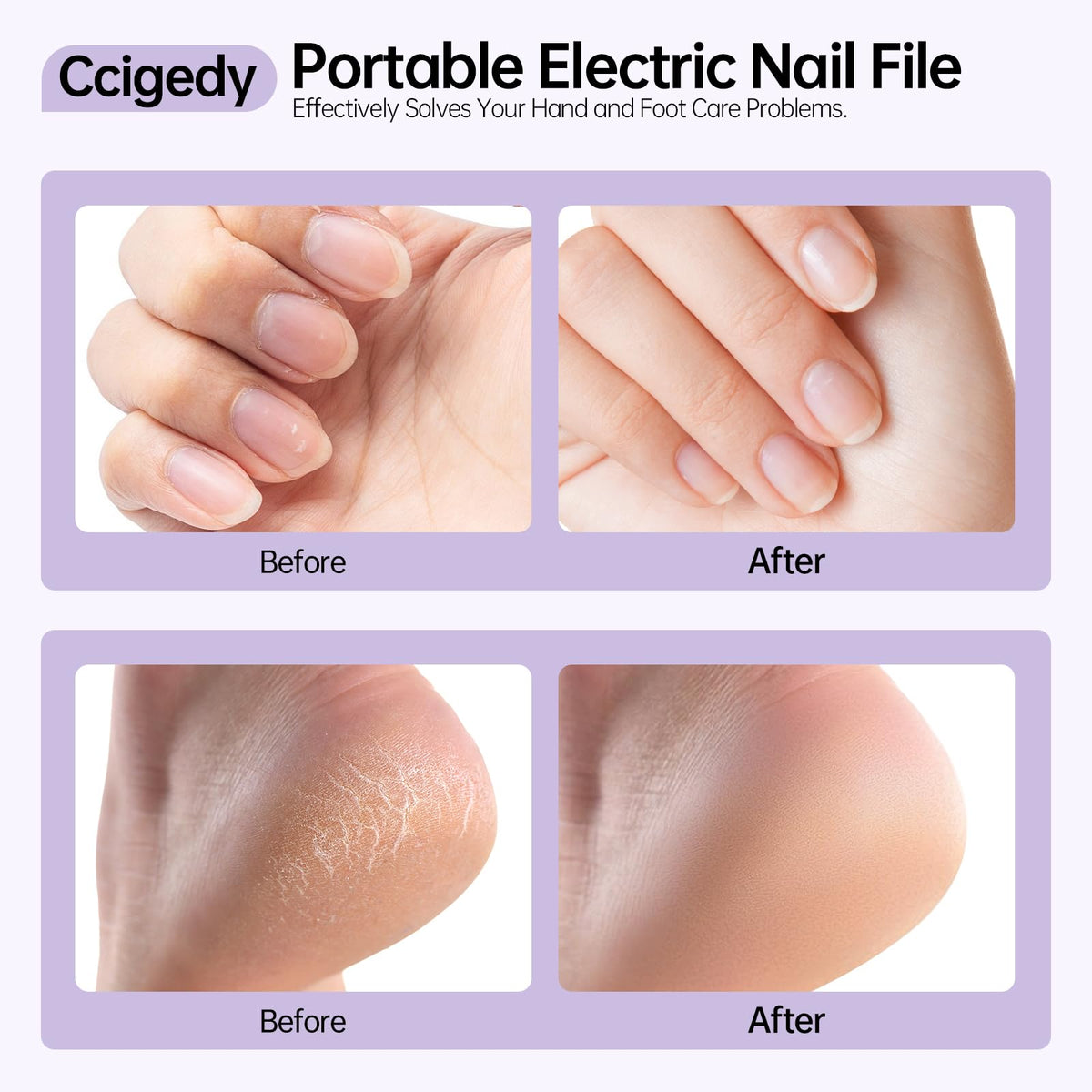 Ccigedy Cordless Electric Nail Drill showing speed control settings
