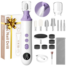 Ccigedy Cordless Electric Toe Nail Grinder front view with LCD lamp
