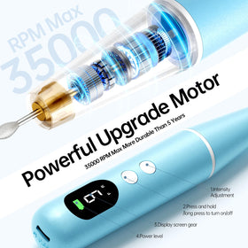 Ccigedy Nail Drill in use on acrylic nails
