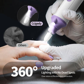 Ccigedy nail grinder displaying LED speed settings