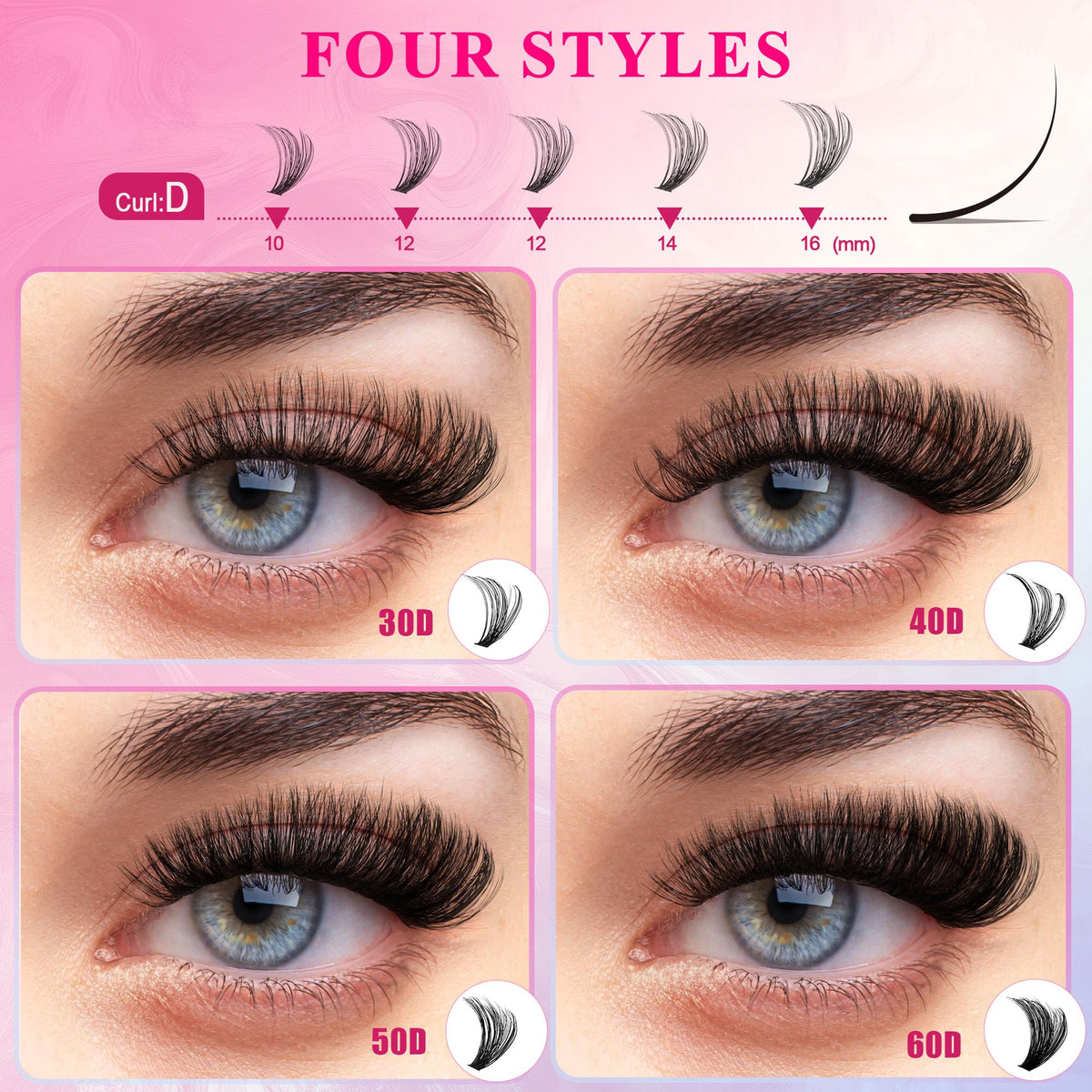 CCODDY lash clusters in packaging with glue and tweezers