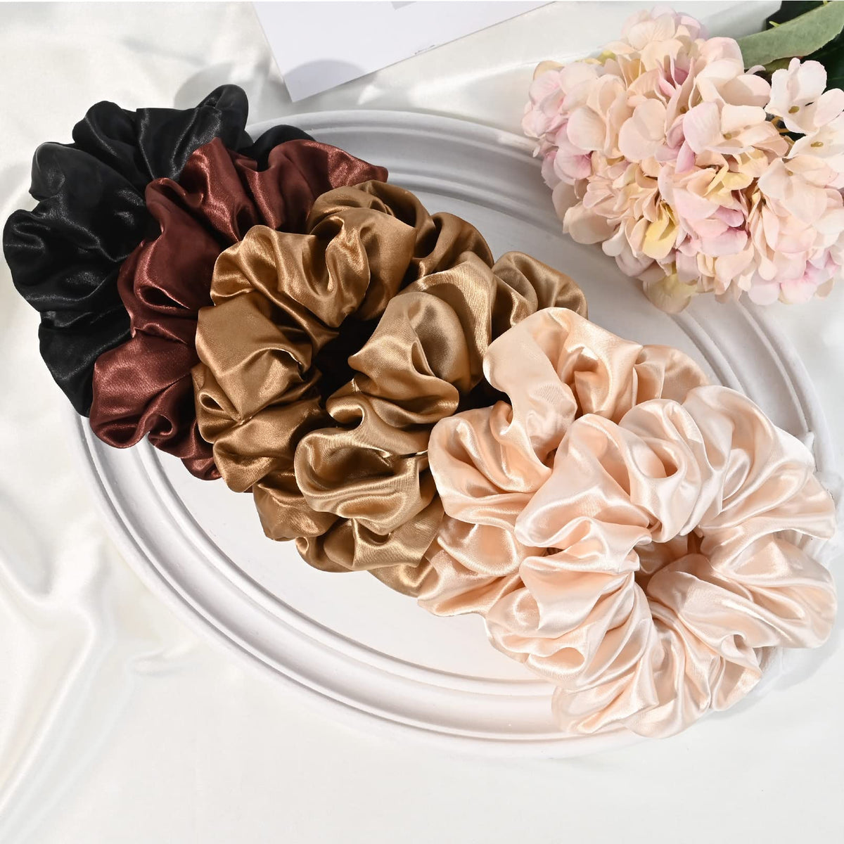 CEELGON large scrunchies pack of 6 in various colours