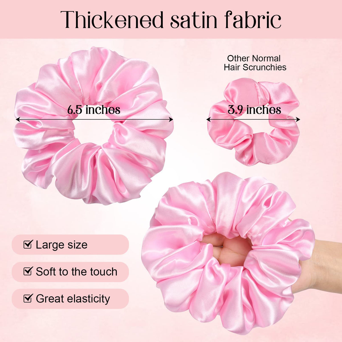 CEELGON large silk satin scrunchies close-up showing texture