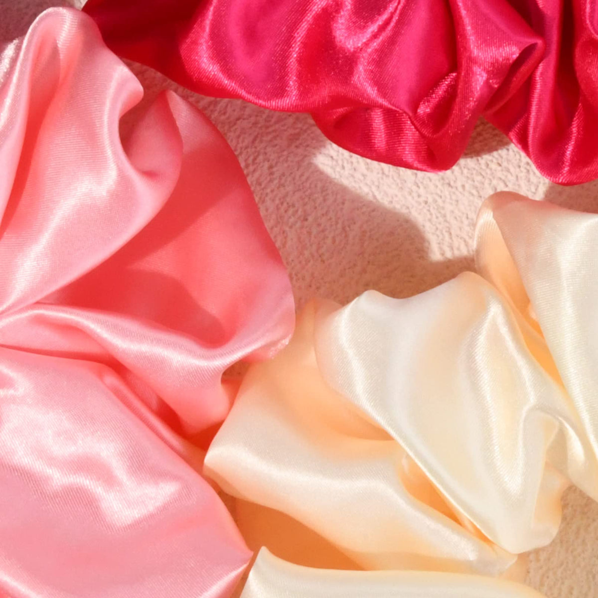 CEELGON large silk satin scrunchies in a decorative use