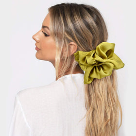 CEELGON Large Silk Scrunchies displayed in a set of six