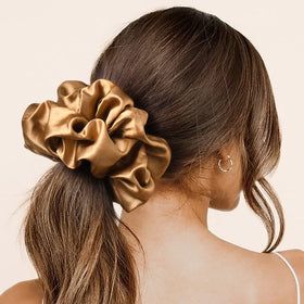 CEELGON satin scrunchies displayed in a stylish arrangement
