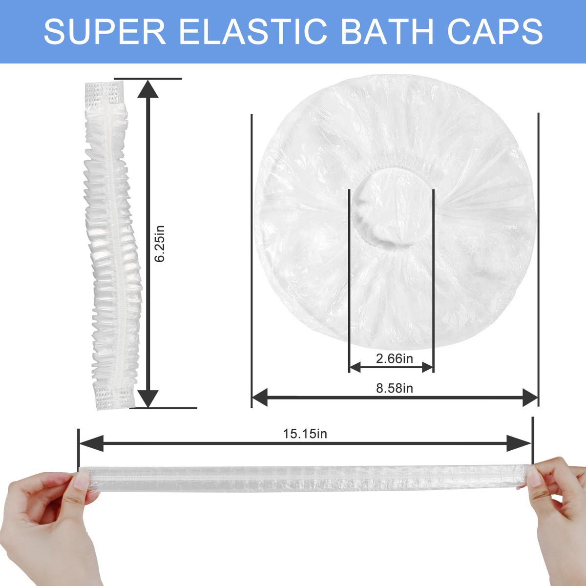 Ceizioes shower cap close-up showing thickness