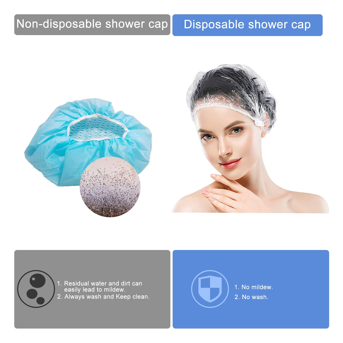 Ceizioes shower caps in packaging