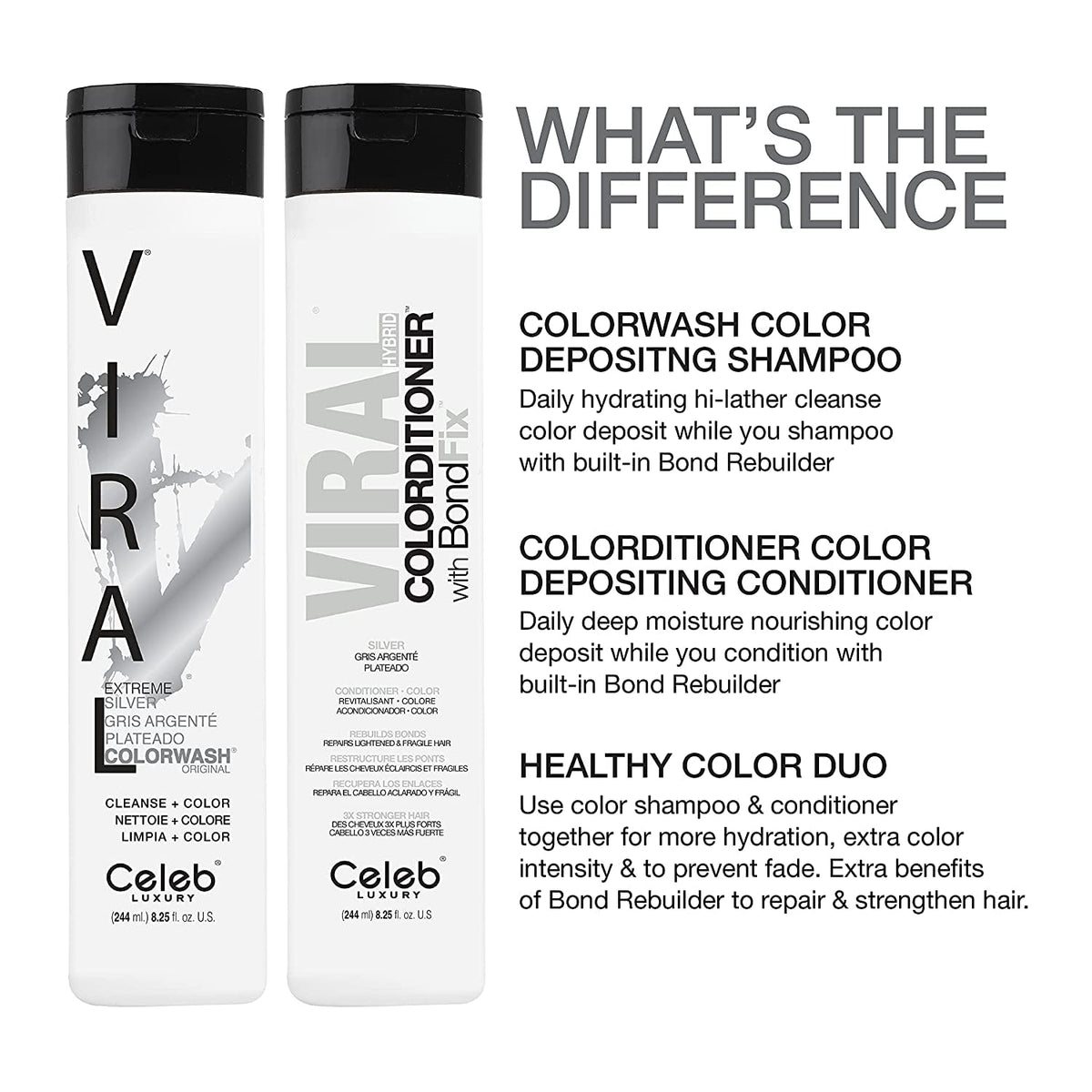 Celeb Luxury Colorditioner Silver side view showing size