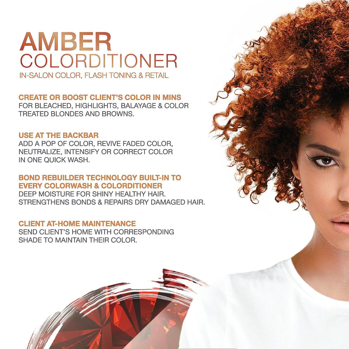 Celeb Luxury Gem Lites Amber Colorditioner back view with ingredients