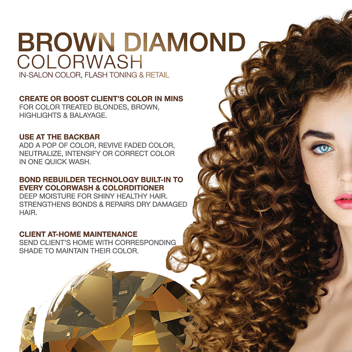 Celeb Luxury Gem Lites Colorwash Brown Diamond shampoo bottle back view
