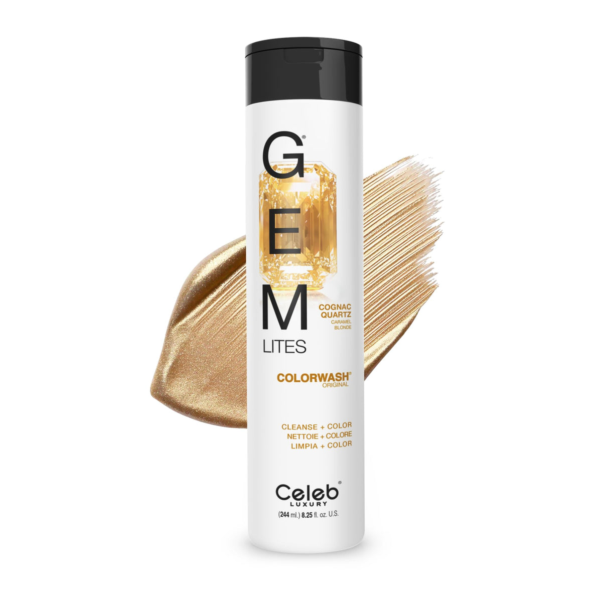 Celeb Luxury Gem Lites Colorwash Cognac Quartz shampoo front view