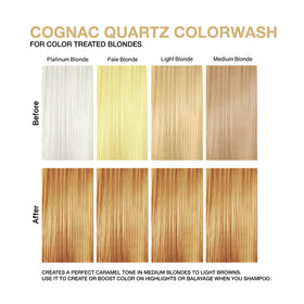 Celeb Luxury Gem Lites Colorwash Cognac Quartz shampoo in a bathroom setting
