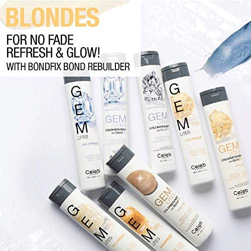 Celeb Luxury Gem Lites Colorwash Cognac Quartz shampoo with lather on hair