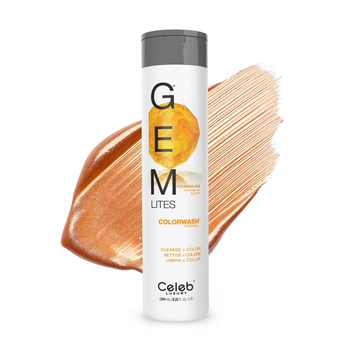 Celeb Luxury Gem Lites Colorwash Tourmaline shampoo bottle front view