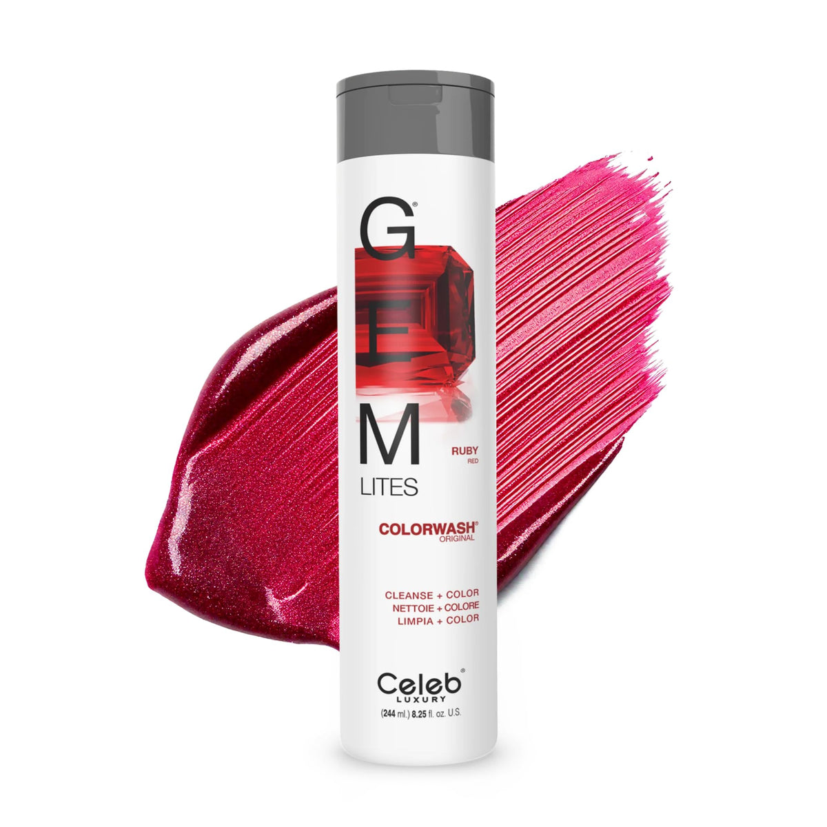 Celeb Luxury Gem Lites Ruby Red Colorwash Shampoo front view