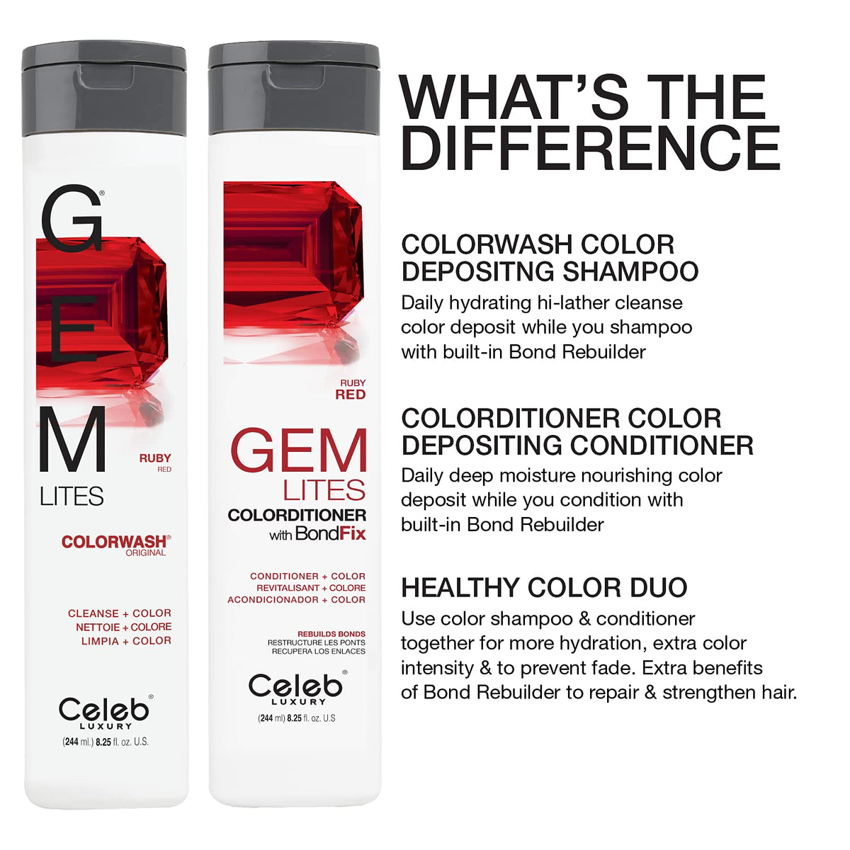 Celeb Luxury Gem Lites Ruby Red Colorwash Shampoo texture close-up