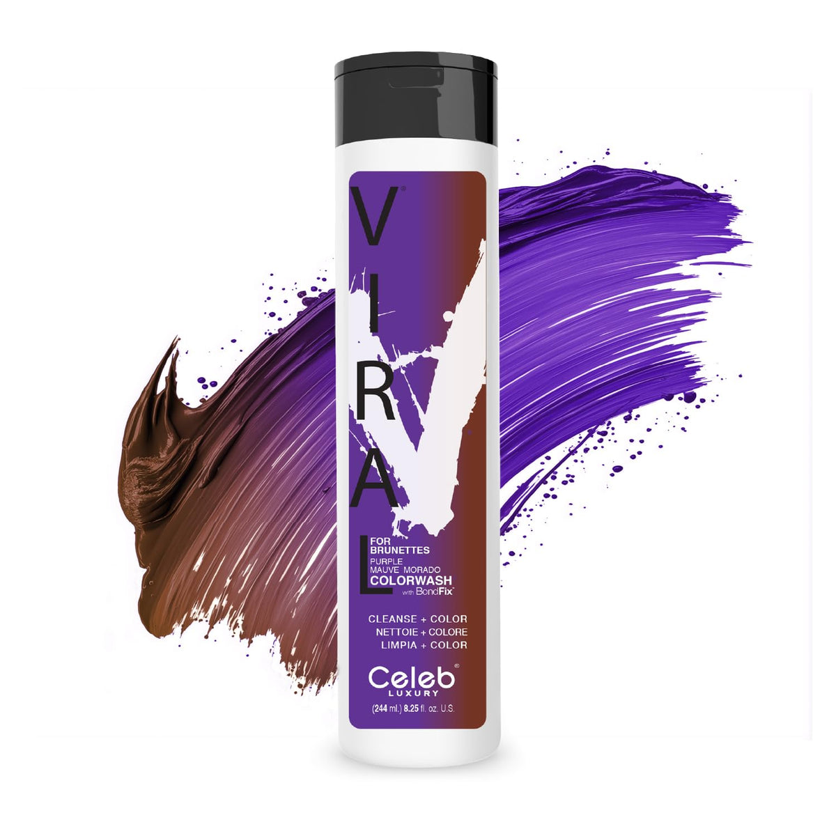 Celeb Luxury Purple Hair Color Depositing Shampoo 290g front view