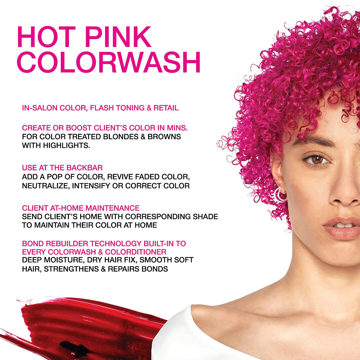 Celeb Luxury Viral Colorwash Hot Pink Shampoo back view