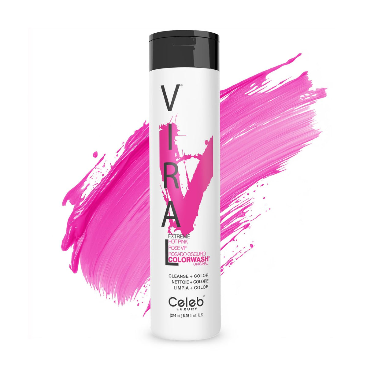 Celeb Luxury Viral Colorwash Hot Pink Shampoo front view