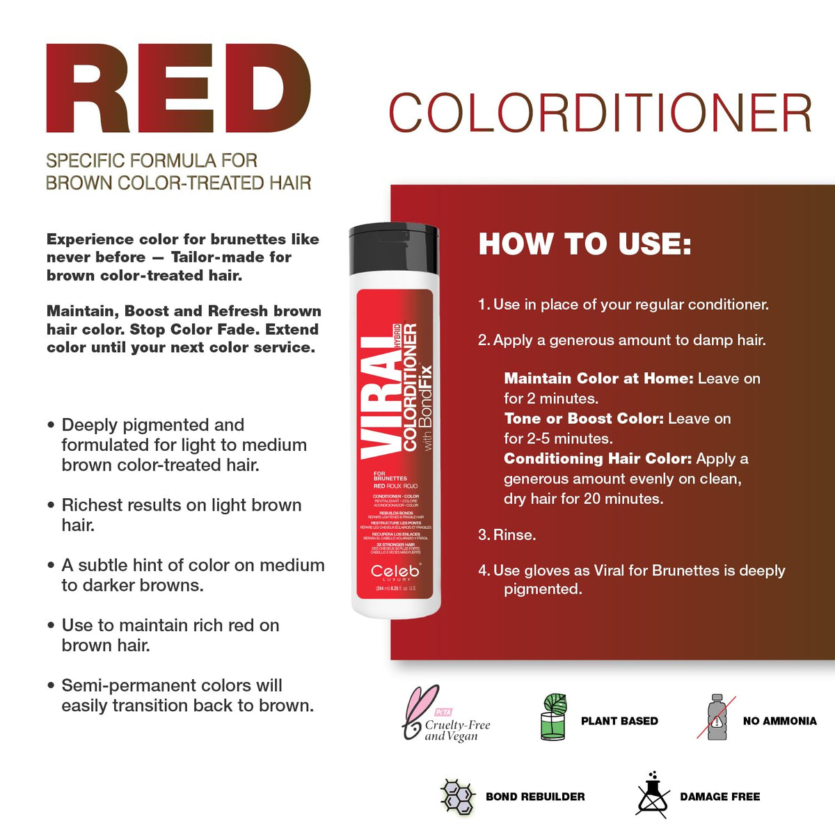 Celeb Luxury Viral Colorwash Red Colorditioner side view