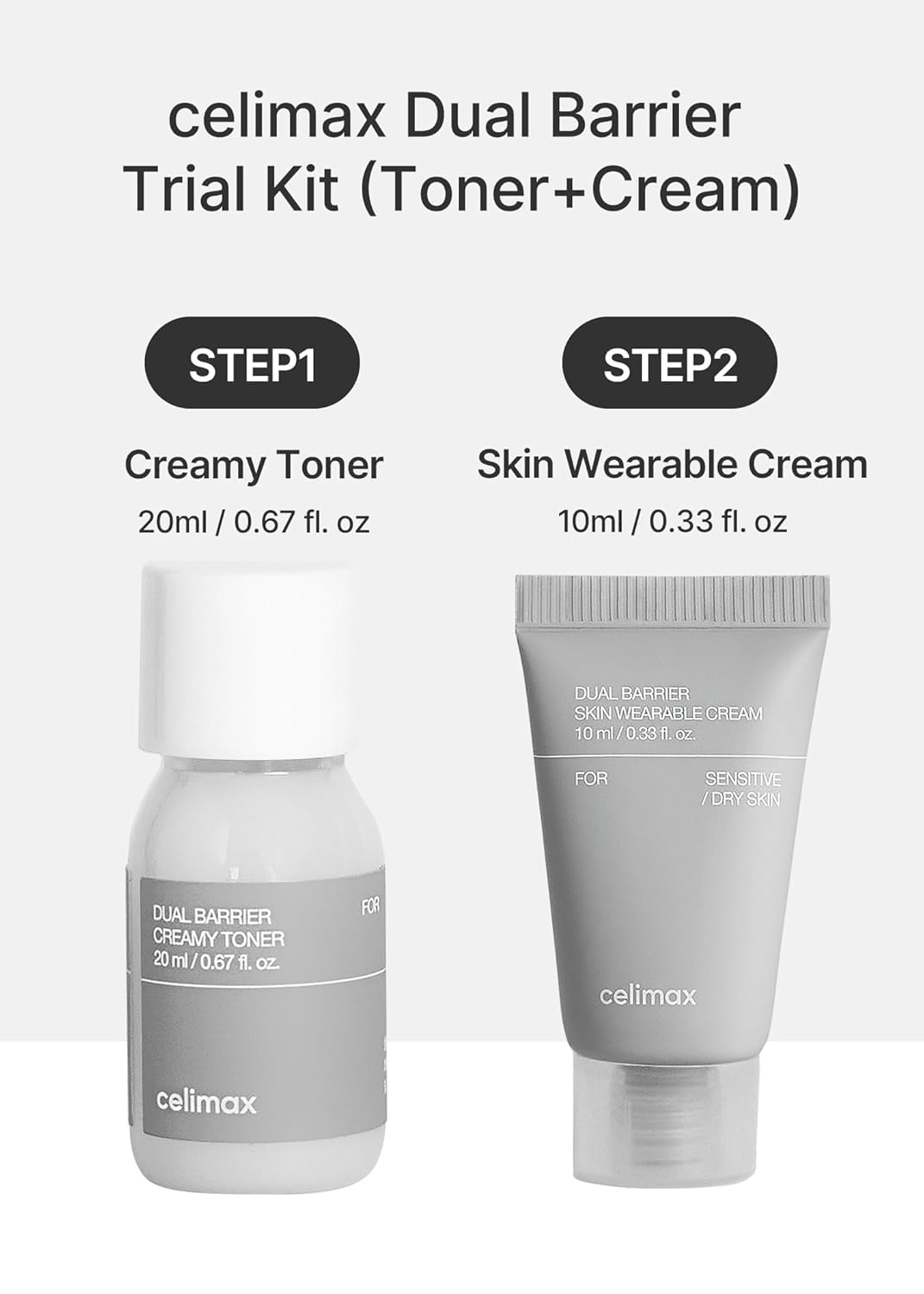 celimax Dual Barrier Creamy Toner bottle close-up