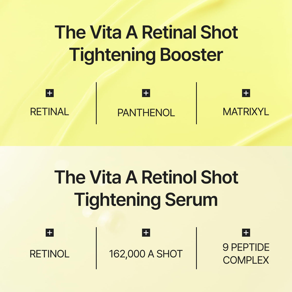 celimax The Vita A Retinal Shot Tightening support Set contents laid out on a flat surface
