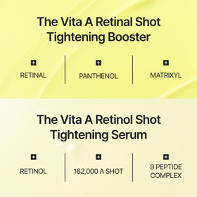 celimax The Vita A Retinal Shot Tightening support Set contents laid out on a flat surface