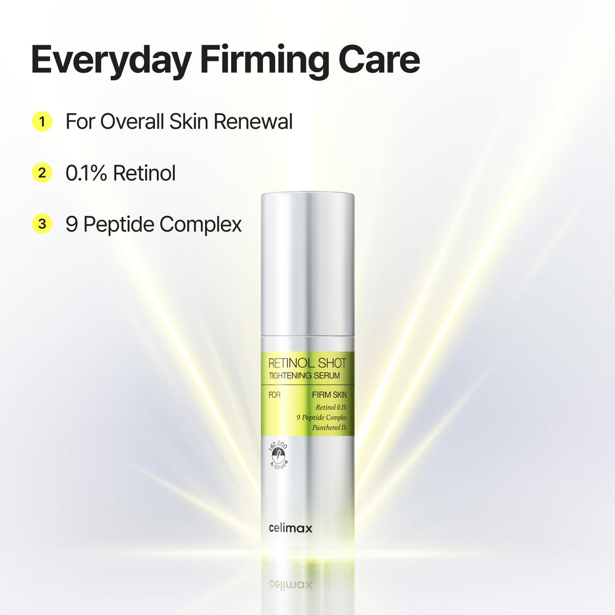 celimax The Vita A Retinal Shot Tightening support Set displayed with skincare routine