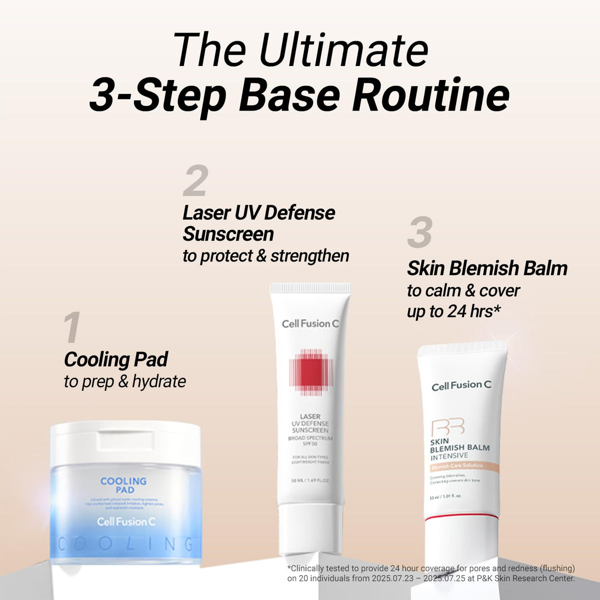 Cell Fusion C Skin Blemish Balm No.23 on vanity with makeup brushes