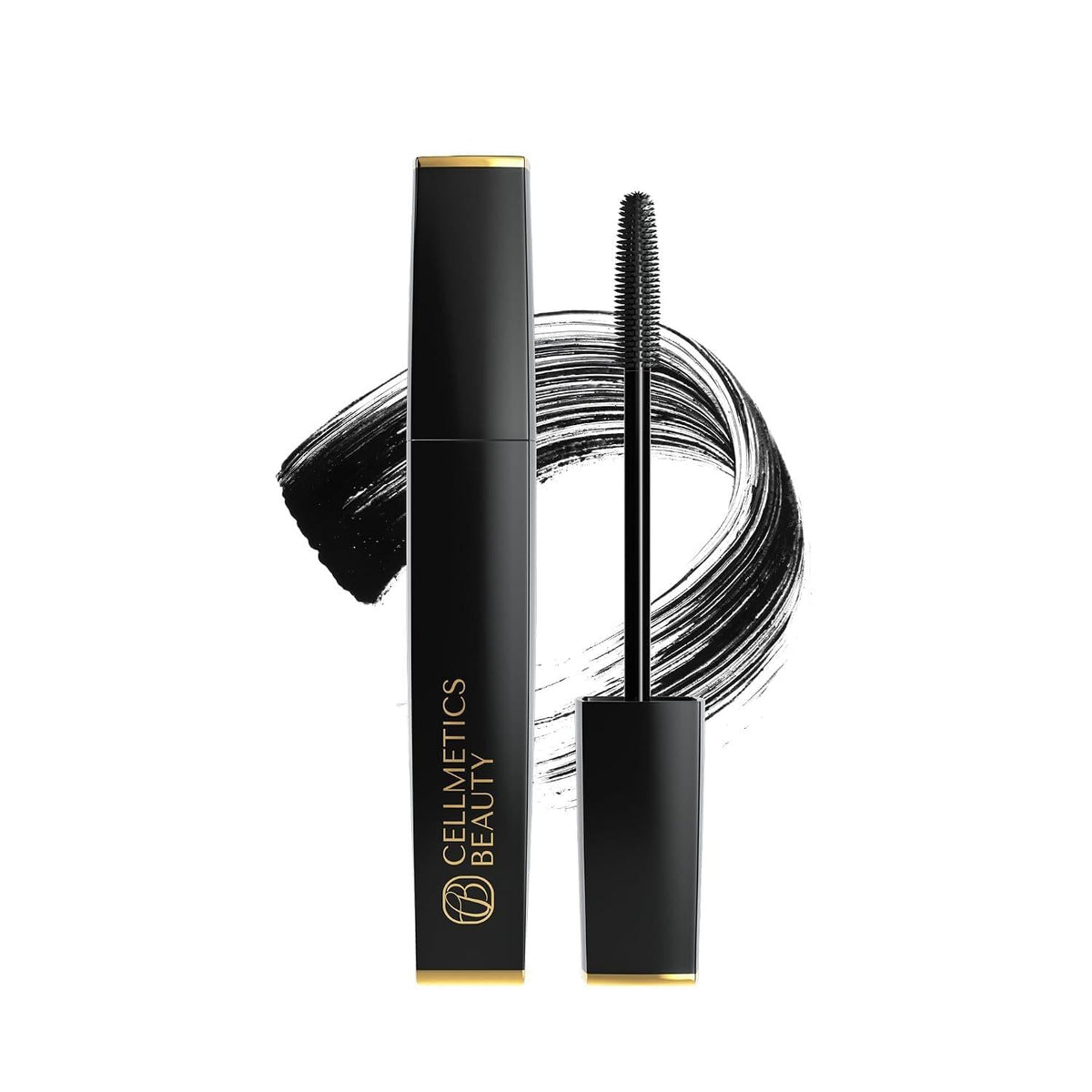 CELLMETICS BEAUTY Mascara for Older Women 60+ front view, black tube