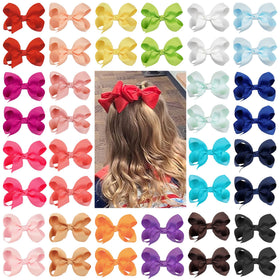 CÉLLOT 40Pcs 3 Inch Hair Bows assorted colours front view