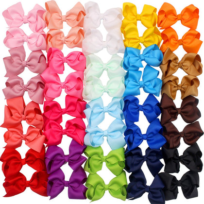 CÉLLOT 40PCS Hair Bows for Girls front view with vibrant colours