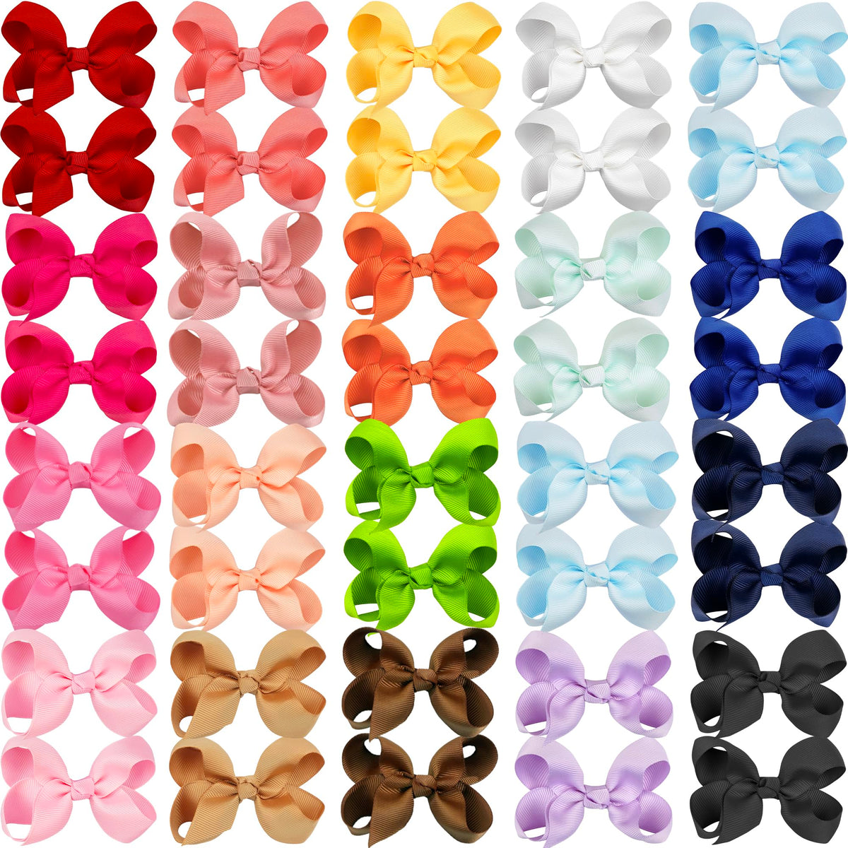 CÉLLOT hair bows in vibrant colours displayed on a table