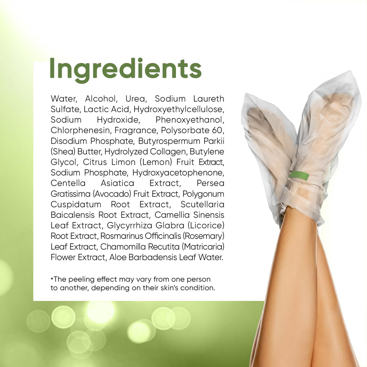 CÉLOR Foot Peel Mask application process with instructions
