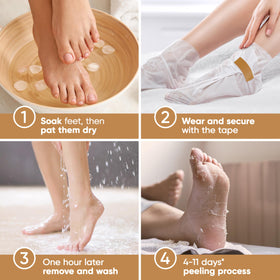CÉLOR Foot Peel Mask booties displayed with Aloe Vera Extract