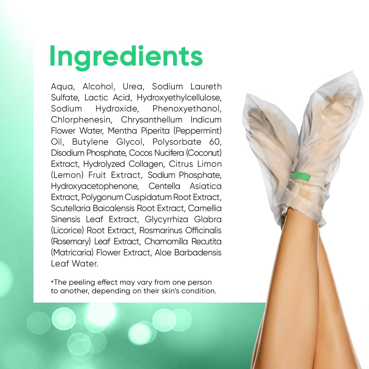 CÉLOR Foot Peel Mask instructions included in the packaging