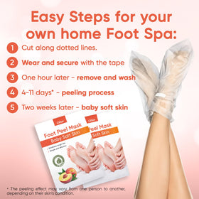 CÉLOR Foot Peeling Mask booties on feet during use