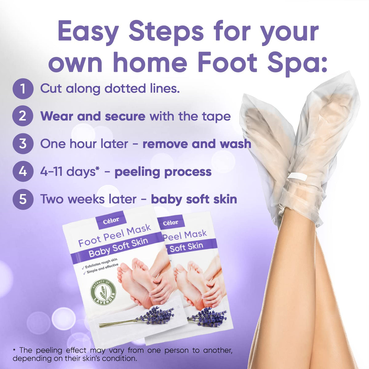 CÉLOR Foot Peeling Mask ingredients close-up